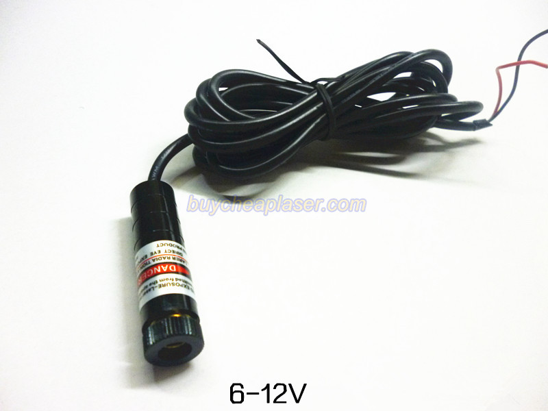 赤色100mwレーザー発光モジュール 一本線タイプ 6v-12v