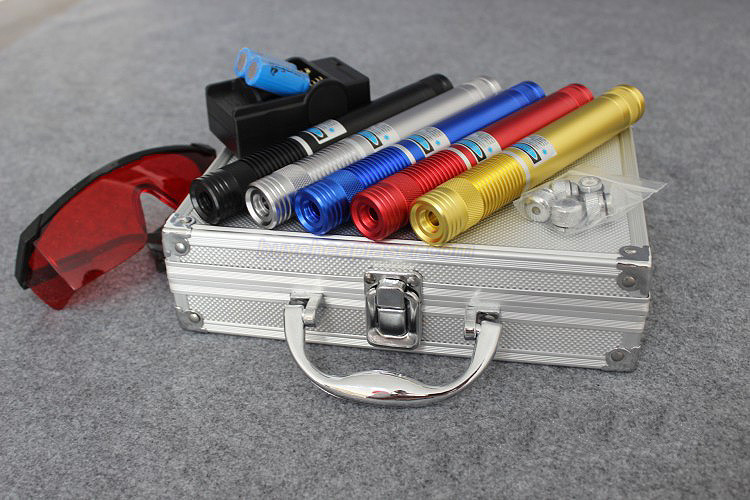 新品1w 青色レーザーポインタ高出力5in1照射形状可変　瞬間点火
