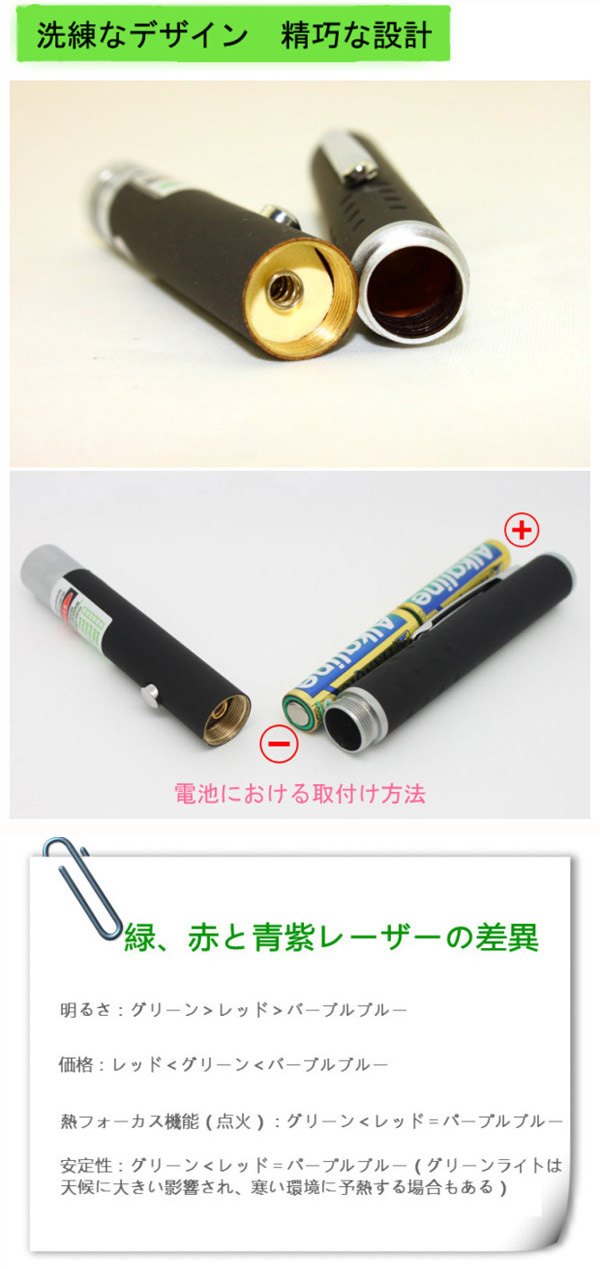 青色レーザーポインター